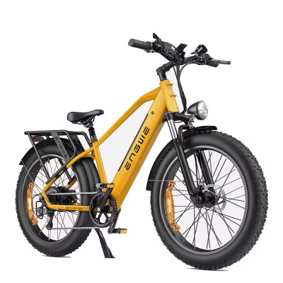 Fat bike eléctrica ENGWE E26 con doble suspensión para máxima comodidad en ciudad y campo.