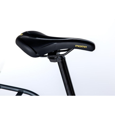 Sistema de frenos y transmisión de la bicicleta eléctrica Moma Bikes E-CITY 28 PRO.