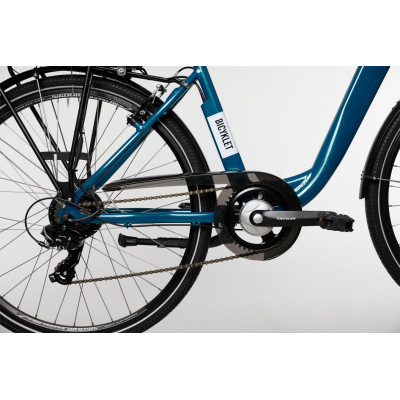 Horquilla delantera para mayor confort en la bicicleta eléctrica de paseo Bicyklet Claude 7V.